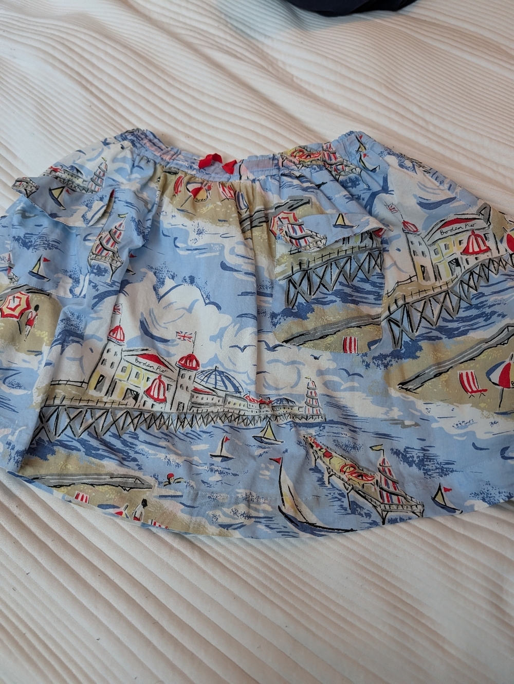 Mini Boden Light Blue Seaside Print Skirt